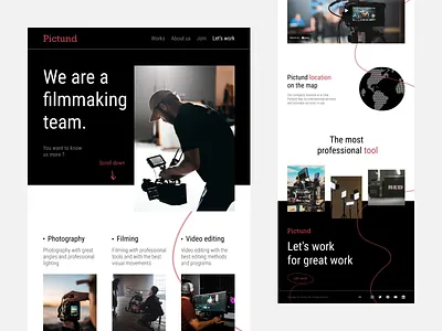 filmmaking team adobe best design design figma filmmaking landing page logo photo photography team web ui ui ux uidesign uix ux video edit web