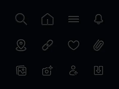 Minimal Matt Finish 3-D icons