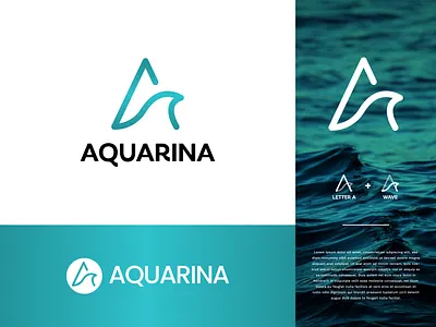 Aquarina Logo | Project Completed branding letter a logo logo minimalist minimalist logo monogram ocean logo perfume logo sea logo simple spray logo wave logo