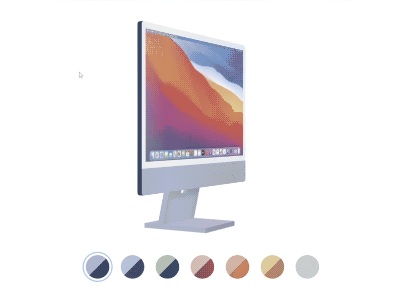 New iMacs - 3D 3d animated animation apple awesome code creative code css css animation design imac motion graphics