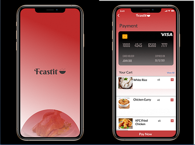 Feastit App Credit Card Checkout | Daily UI 002 app design
