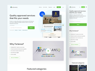 Forlanso - Landing page freelance freelance platform home page homepage design landing page landing page design ui uidesing uiinspiration website design