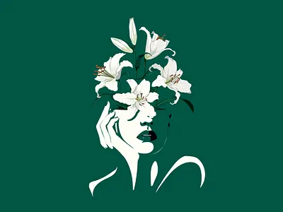 Lilium in green artwork colorful creative art creative work design flower art flower head flower illustration flower image flower vector flowers illustration lillies lillies artwork modern illustration nina aubersek vector vector aart vector illustration web illustration