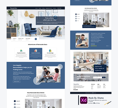 Web UI Design for RenovateDeco Application design designer designlove graphic design logo uidesign