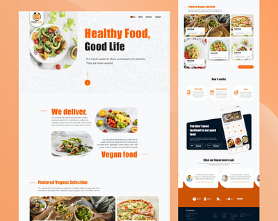 Food Delivery Website UI app design app ui delivery app eating food food and drink food app food delivery food delivery app food delivery landing page food delivery service food order illustration landingpage logo recipe app restaurant app uiux web design website