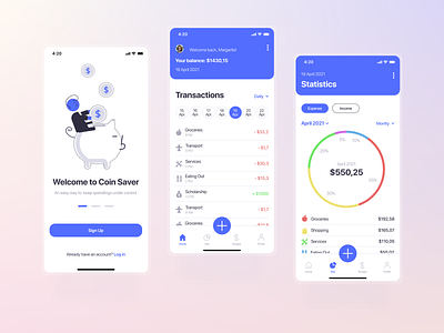 Budget Manager Mobile App Concept branding design illustration typography ui ux vector web website