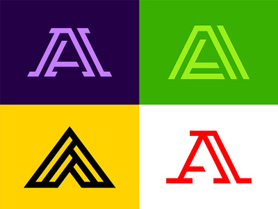 Letter A Logos a bold brand branding digital geometric icon identity industrial letters lines logo mark media minimal serif simple symbol triangle