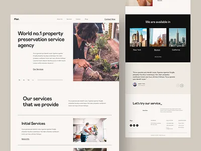 Flur. clean design landingpage property property preservation ui ux web webdesign website