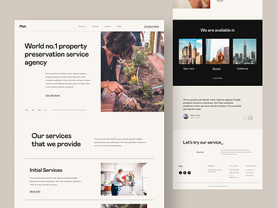 Flur. clean design landingpage property property preservation ui ux web webdesign website