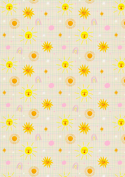 Sunshine pattern 🌞🌈 illustration illustration art illustrator kids illustration motif pattern pattern designer surface pattern