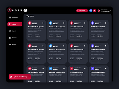 Oásis Dashboard app dashboard ux