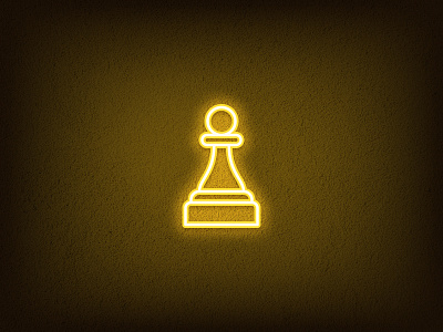 Chess Pawn chess chessman competition figure game icon illustration logo man neon outline pawn piece royal sign silhouette tactics vector yellow