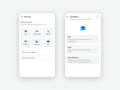 Ad posting in classifieds classifieds clean design grey icon inviting screens minimal minimal design mobile mobile design mobile ux ux