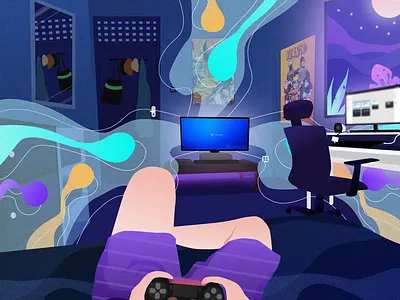 Work Hard Play Harder figma flat illustration night play vector