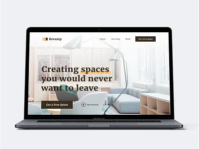 Revamp: Interior Design Studio screen mockup ui uidesig uidesign uiux wendesign