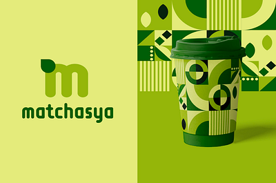 Matcha Tea Brand Logo & Pattern Design brand identity branding design food graphic design illustration logo matcha packaging packaging design pattern tea