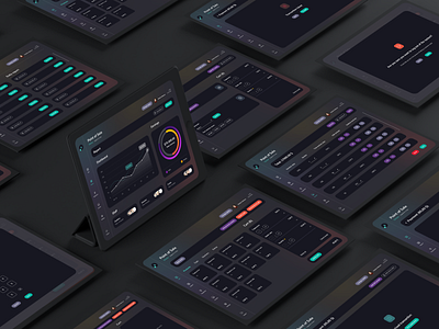 UI elements - dashboard dark dark theme dashboard design elements gradient mockup product product design ui ux