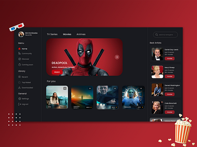 Movies website design design movie website ui ux web design website design