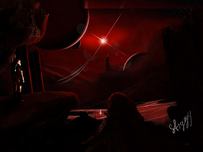 Space sci-fi landscape, photomanipulation futuristic photomanipulation photoshop poster sci fi space