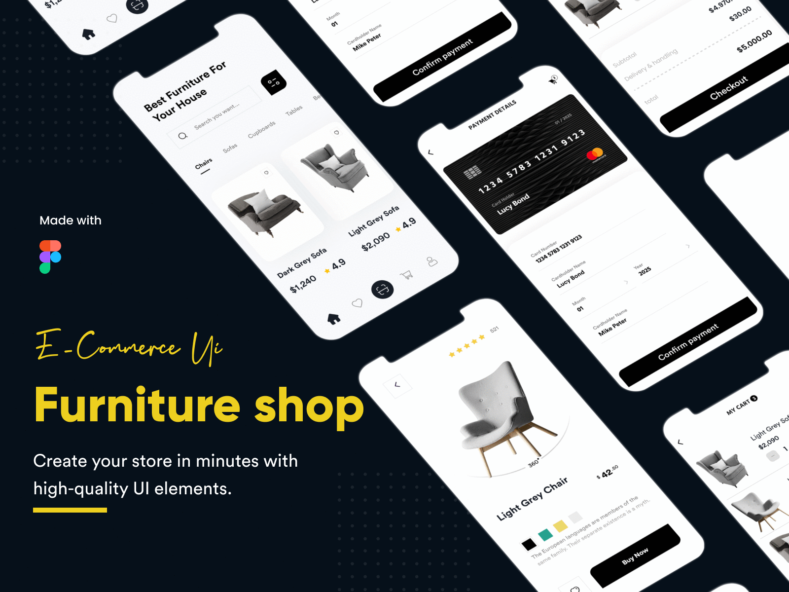 Furniture Shop App app app ui ux chair app design ecommerce furniture furniture app furniture design furniture store minimalist mobile mobile app mobile app design shop store typography ui ui design ux ux design
