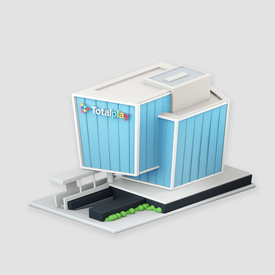 Totalplay Building 3d 3d art 3d model 3dmodel branding building c4d cartoon concept cute design illustration isometric play total totalplay