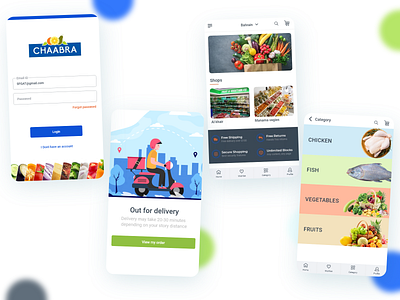 Grocery shopping UI design flat minimal ui ux