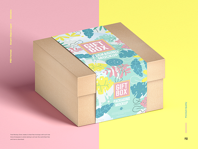 Free Gift Box Mockup psd