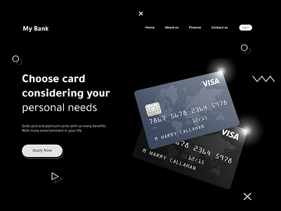 Bank Credit Card Landing Page branding card credit card credit card landing page design graphic design illustration landing page logo portfolio portfolio landing page ui ux web web design website design