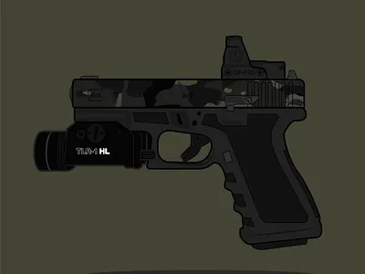 Glock glock gun illustration pistol