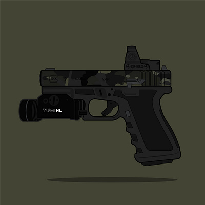 Glock glock gun illustration pistol