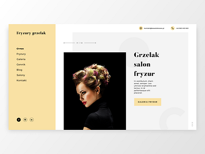 Hairdressing salon website concept barber concept fryzjer salon fryzjerski ui web web design web designer website