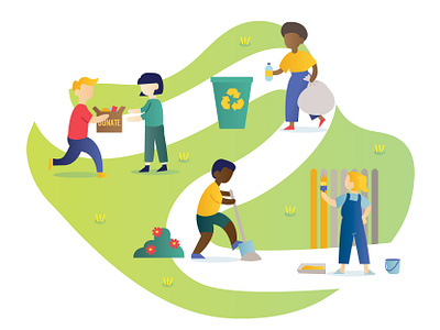 Volunteering is Fun adobe illustrator digital illustration gradients illustration illustrator vector illustration volunteer volunteering