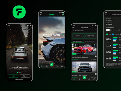 Forge - Second hand car sale black car app design mobile ui second hand car sell car sketch theme ui ui design