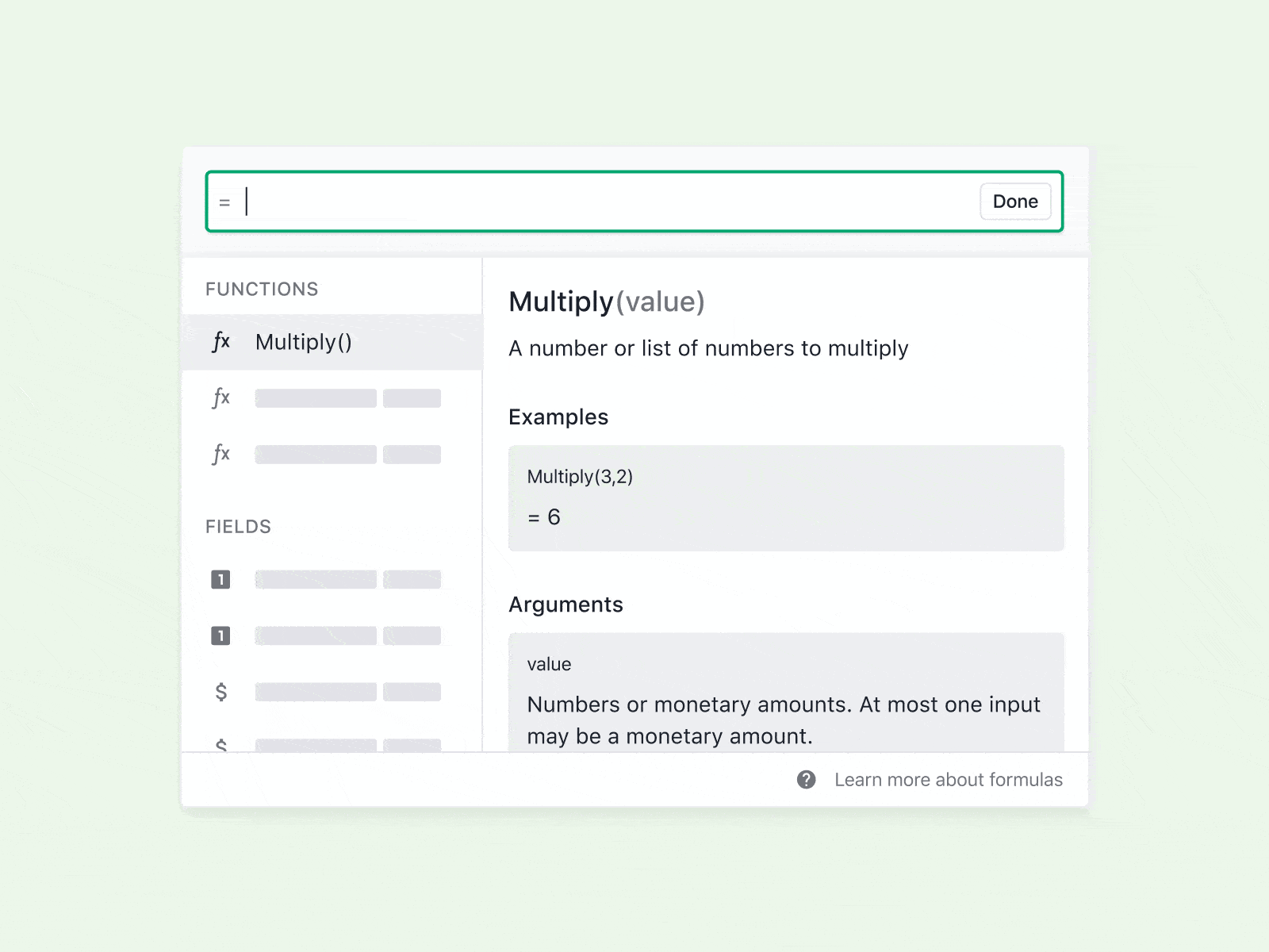 Formula Fields b2b contracts design enterprise fields formula icon product design saas ux