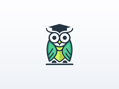 Graduated Education Owl Logo Design branding business cartoon clean college concept creative crosslife design education graduation graphic design identity illustration logo mascot owl student study tie