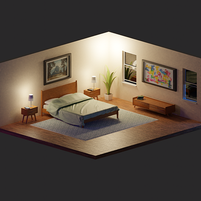Bedroom 3d 3d art bedroom blender design illustration interior design