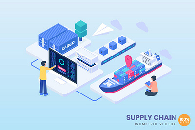 Supply Chain Concept Illustration 3d 3d animation 3d art 3d character 3d illustration animation app banner branding concept design development graphic design illustration isometric landing page logo motion graphics page ui