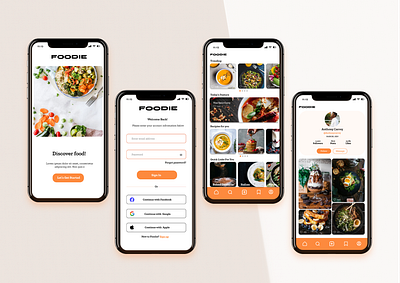 Food mobile app that brings food lovers together food graphic design mobile app