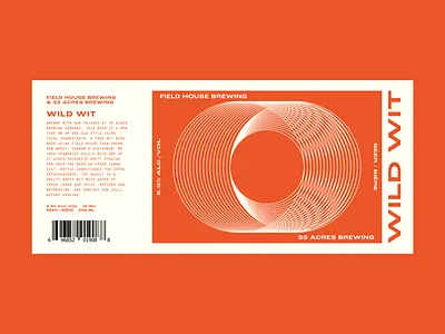 Wild Wit Beer Label 500ml beer beer label bottle collab beer design label label design rings ripples wit