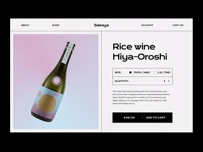 DailyUI 012 E-Commerce Single Item 012 alcohol dailyui e commerce rice wine sake shop single item website