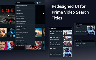 Amazon Prime Search UI amazon prime design figma interface design redesign search titles ux video