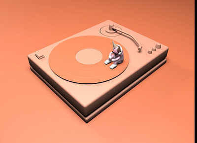 C4D Spinning record player animation 3d c4d design illustration