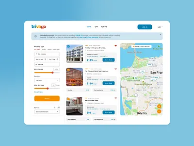 Trivago Redesign booking figma interface ui ux webdesign website