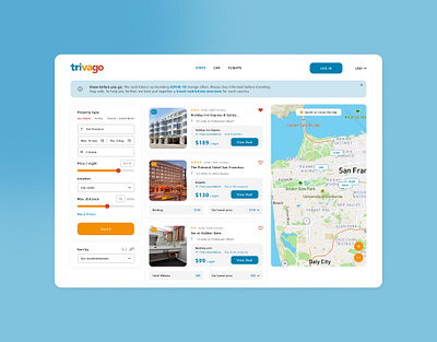 Trivago Redesign booking figma interface ui ux webdesign website