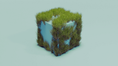 Grass Cube 3d 3d art blender blender3d design graphic design grass render