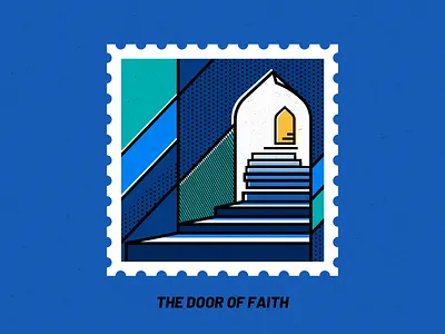 The door of faith design door faith illustration stamp design