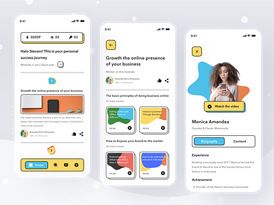 Mentoring Platform App animation app branding card clean course design ios mentoring mobile profile ui