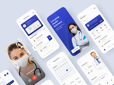 Doctor App Interaction 👨‍⚕️ animation blue button card clean design doctor doctors flutter homescreen interaction mobile mobile app mobile design mobile interaction mobile ui navbar splashscreen ui ui design