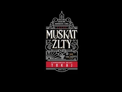 Wine cassovia - Label Muškát žltý animation branding graphic design logo