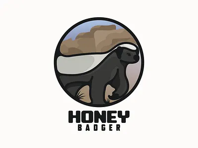 honey badger animation badger branding design flat honey illustration logo typography ui ux vector